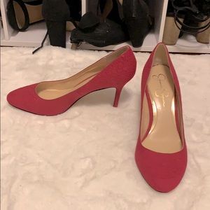 Hot Pink Snake Skin Pumps